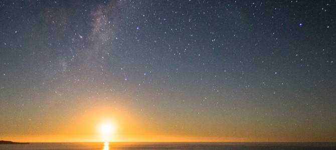 Lever de lune à Kaikoura