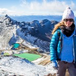 Emy devant les Emerald Lakes - Tongariro Alpine Crossing